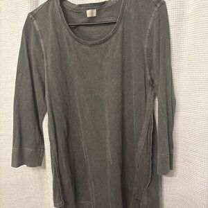 Size 8 Poetry hemp blend rustic tunic with 3/4 length sleeves